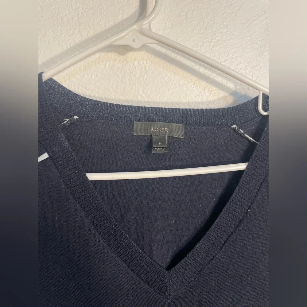 J. Crew Navy V-Neck Sweater, size small
